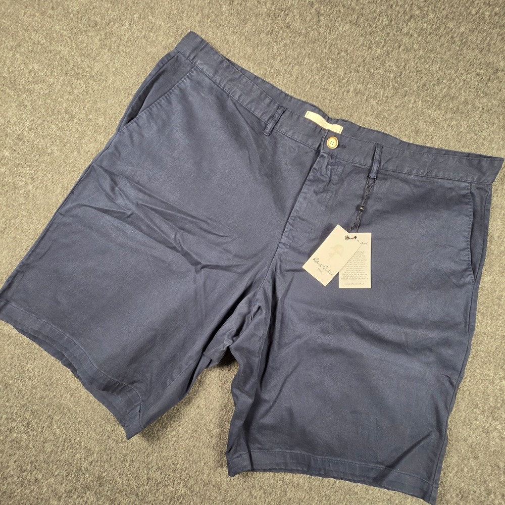Robert Graham Lonestar Chino Shorts Mens 42 Navy Blue Classic Fit RS234014C NWT